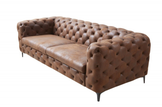 Pohovka MODERN BAROCCO 235 CM antik hnědá mikrovlákno