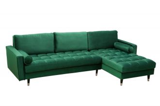 Sedací souprava COZY VELVET II 260 CM smaragdově zelená samet