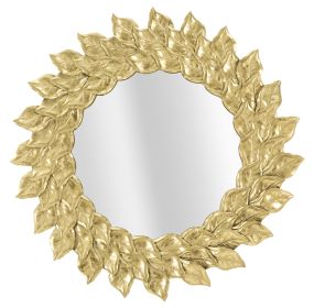 Kulaté zrcadlo FLOWERS 73 CM zlaté