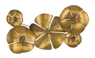 Nástěnná dekorace FLOWER GOLD A 50 CM