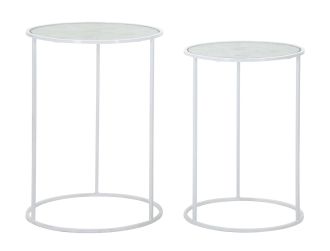 2SET odkládací stolek WHITE LOVE 60/55 CM