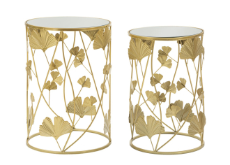 2SET odkládací stolek GINKGO GOLD 55/50 CM