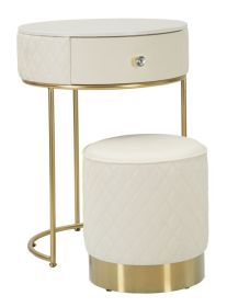 Toaletní stolek SHARON 70 CM bílý/zlatý