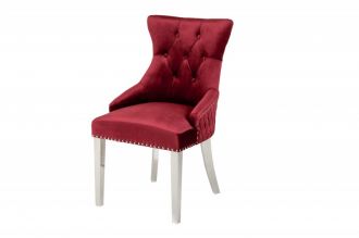 Zámecká židle CASTLE S RUKOJETÍ červená samet