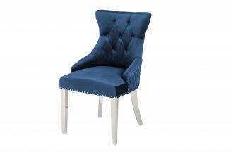 Zámecká židle CASTLE S RUKOJETÍ královsky modrá samet
