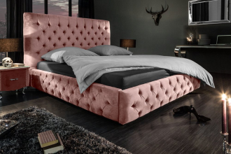 Postel CHESTERFIELD LUX 160x200 CM růžová samet