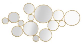 Nástěnná dekorace / Zrcadlo BUBBLES GOLD 100 CM