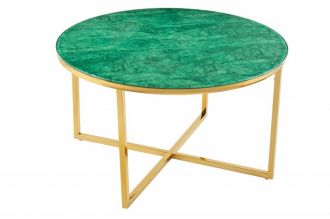 Konferenční stolek ELEGANCE 80 CM zelený mramorový vzhled