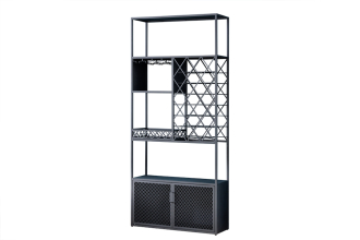 Vinotéka DURA STEEL 184 CM černý kov
