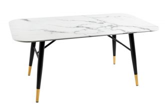 Konferenční stolek PARIS 110 CM bílý mramorový vzhled