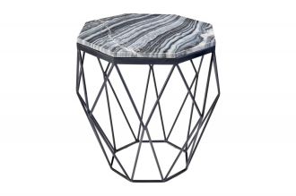 Odkládací stolek DIAMOND NOBLES 50 CM šedý mramor