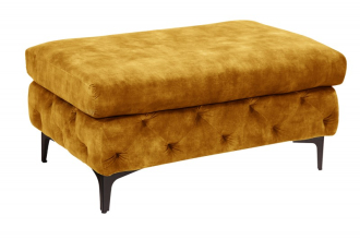 Taburet MODERN BAROCCO XL 90 CM tmavě žlutý samet