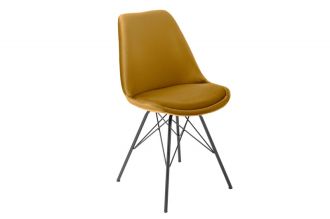 Jídelní židle SCANDINAVIA RETRO tmavě žlutá / černá