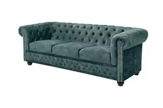 Pohovka CHESTERFIELD 3M 200 CM petrolejová samet