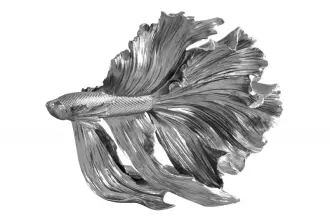 Soška FISH CROWNTAIL 36 CM stříbrná