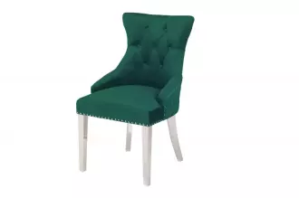 Zámecká židle CASTLE S RUKOJETÍ smaragdově zelená samet
