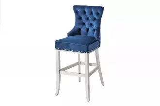 Barová židle CASTLE S RUKOJETÍ královsky modrá samet
