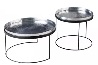 2SET konferenční stolek ELEMENTS TABLET 57/46 CM stříbrný