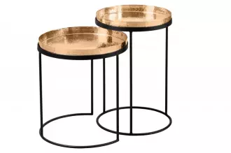 2SET odkládací stolek ELEMENTS TABLET 53/46 CM zlatý