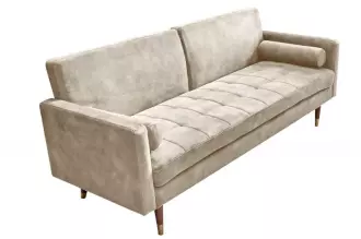 Pohovka COUTURE 195 CM šampaňská rozkládací samet