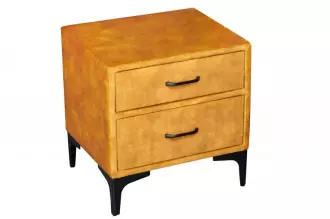 Noční stolek BOUTIQUE 50 CM tmavě žlutý samet