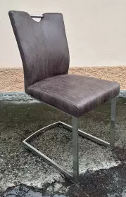 Jídelní židle LENY broušená kůže/kov