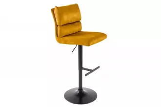 Barová židle COMFORT tmavě žlutá samet
