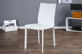 Židle MILANO bílá lepená kůže