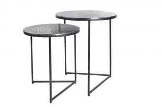 2SET konferenční stolek CROCODILE 40 CM stříbrný