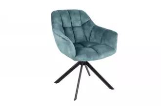 Jídelní židle PAPILLON tmavě modrá samet otočná