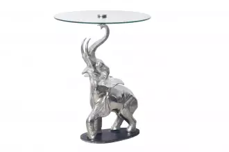Odkládací stolek ELEPHANT II 75 CM stříbrný / mramor