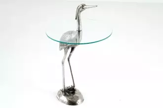 Odkládací stolek WILDLIFE HERON 90 CM stříbrný