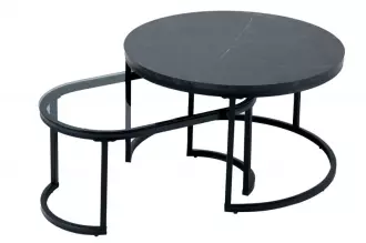 2SET konferenční stolek ELEGANCE 70 CM mramorový vzhled, II. jakost (A)