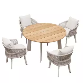 Zahradní 4 místná jídelní souprava AIO TAUPE WHITE