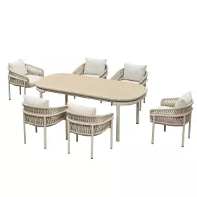 Zahradní 6 místná jídelní souprava CALYPSO BEIGE/SINTERED STONE