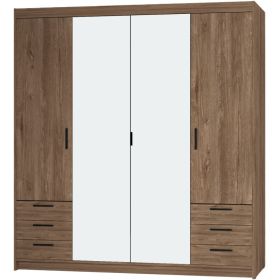 Skříň Enja 4D6S se zrcadlem dub lefkas