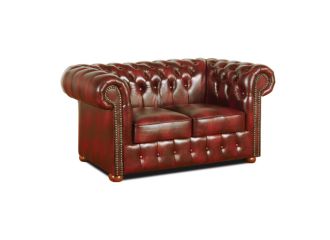 Pohovka Chesterfield Classic 2 kůže bordó