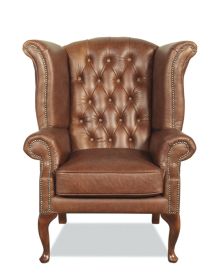 Křeslo Chesterfield Queen kůže koňak