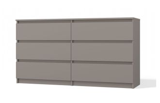 Komoda Malvína M6 140 šedá jíl