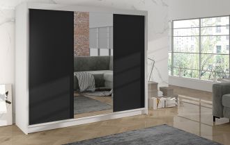 Skříň Debora I 200 - bílá/černá Skříň Debora I 200 - bílá/černá