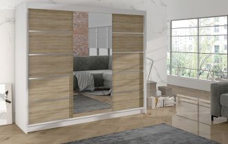 Skříň Debora VI 200 - bílá/dub sonoma