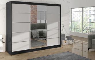 Skříň Debora VI 200 - černá/bílá Skříň Debora VI 200 - černá/bílá