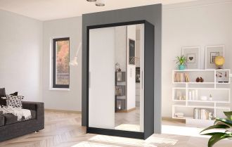 Skříň Kosta VI 100 - černá/bílá