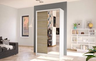 Skříň Diem III 100 - bílá/dub sonoma