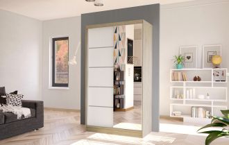 Skříň Diem III 100 - dub sonoma/bílá Skříň Diem III 100 - dub sonoma/bílá