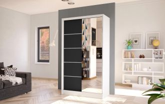 Skříň Diem III 100 - bílá/černá