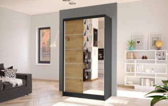 Skříň Diem III 100 - černá/dub artisan