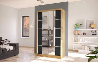 Skříň Diem V 100 - dub artisan/černá Skříň Diem V 100 - dub artisan/černá