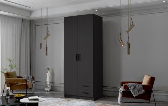 Skříň Arya I 80 - černá/černé úchytky