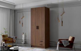 Skříň Arya I 80 - ořech/černé úchytky